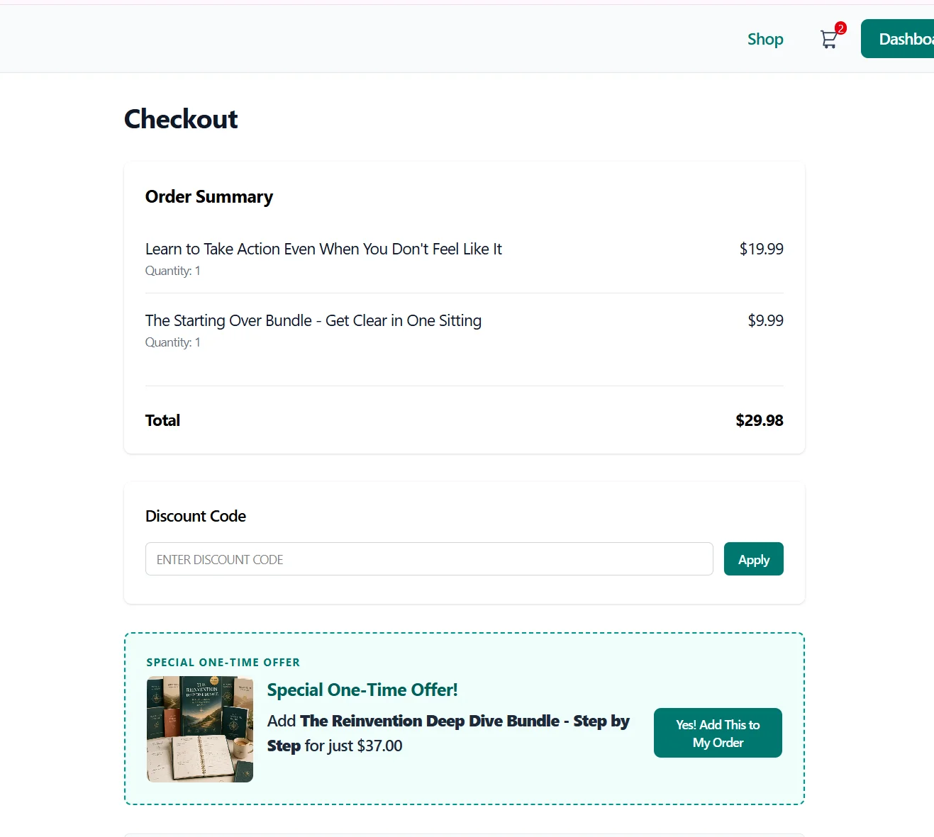Djangify bump order offer