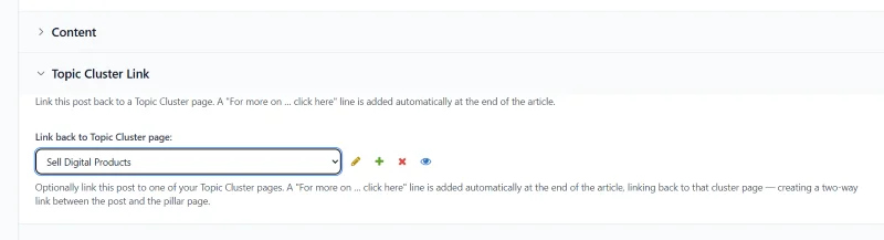 topic cluster selection