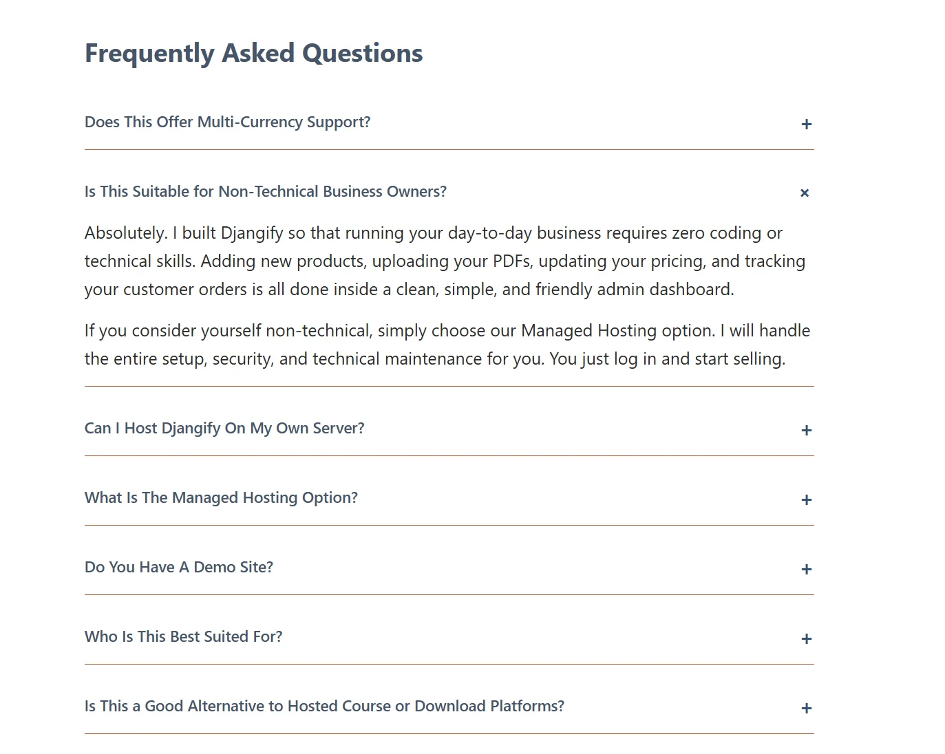 Djangify FAQ Block
