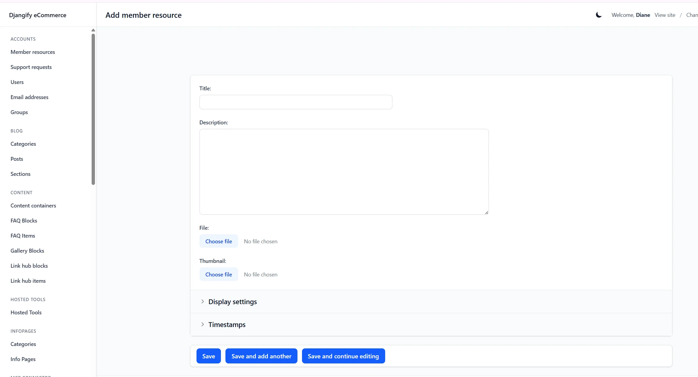 add new members resources to djangify