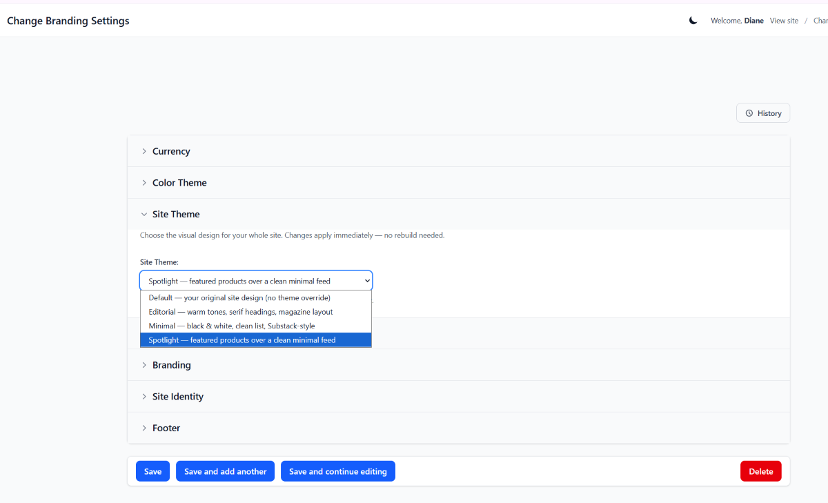 Djangify themes